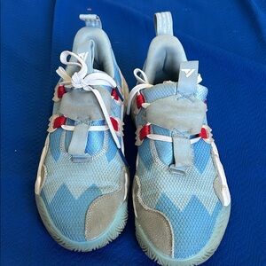 Adidas Trae Young Boost Blue and Red Athletic Shoes